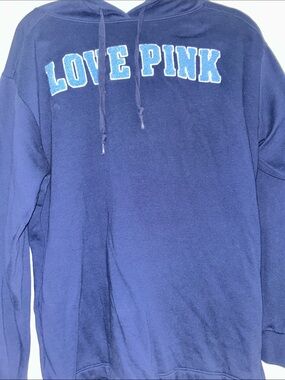 PINK Victoria's Secret Navy 'LOVE PINK' Crewneck Sweatshirt